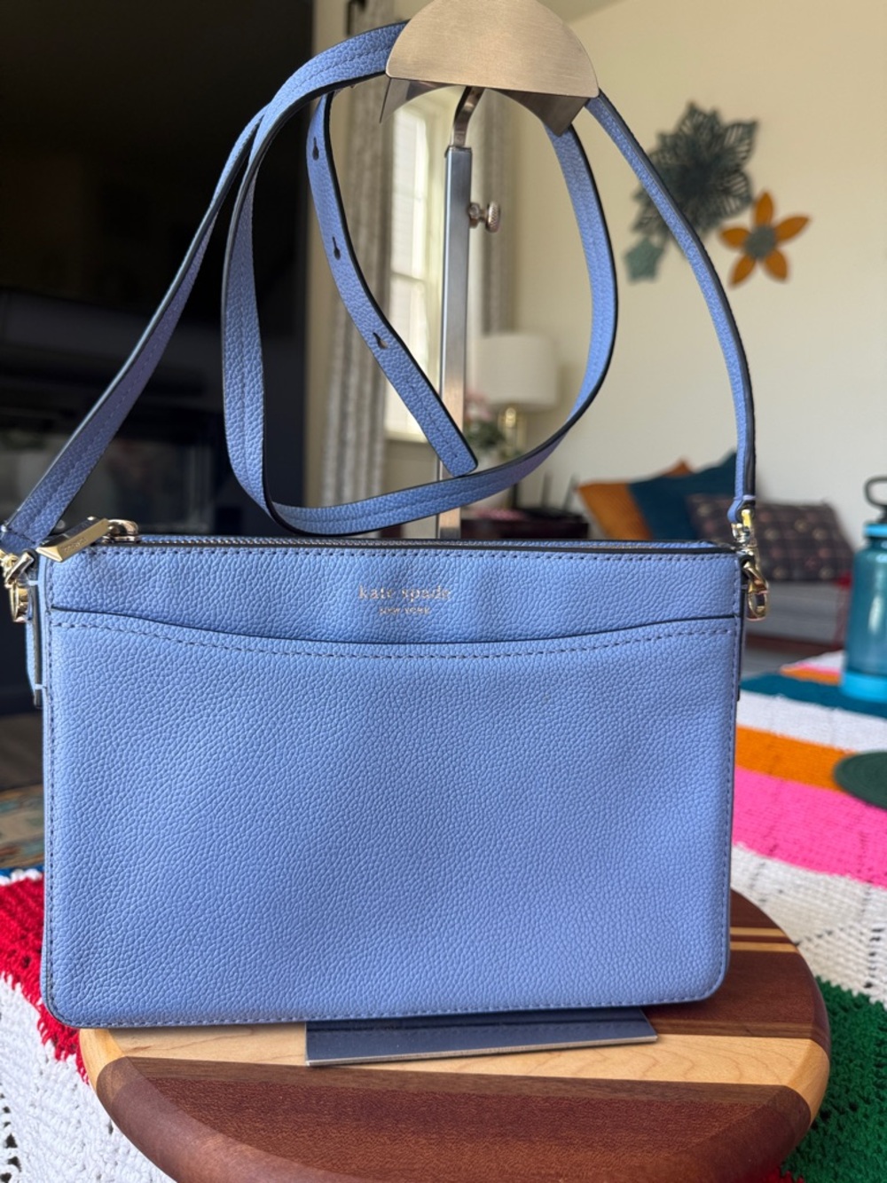 kate spade periwinkle leather crossbody bag